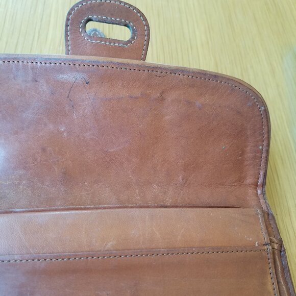 Vintage Dooney & Bourke AWL Brown Pebbled Leather Madison Clutch Wallet - Picture 5 of 15